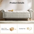 side view beige ottoman bench sofa storage furniture