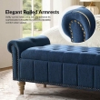 open storage blue ottoman bench box sofa