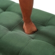 front view green tufted ottoman bench bedroom office seating