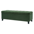 side view green tufted ottoman bench sofa seating