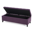 front view purple tufted ottoman bench bedroom office seating