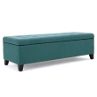 side view t blue tufted ottoman bench sofa seating