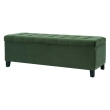 side view green tufted ottoman bench sofa seating