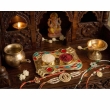 decorative rectangular kumkum plate with ornamental detailing
