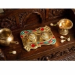 rectangular shaped kumkum plate with decorative ornamental design