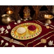 oval shaped kumkum plate with decorative ornamental design