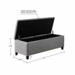 side view grey tufted ottoman bench sofa seating