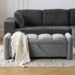 modern grey ottoman bench storage sofa by The Furnishery