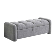 side view grey ottoman bench office storage seating