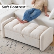 side view cream ottoman bench office storage seating