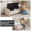 open storage cream ottoman bench box modern furniture