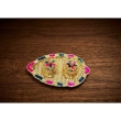 compact kumkum plate 3.5 x 2.5 inch with embossed design