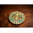kumkum kankavati plate for pooja rituals with decorative peacock design