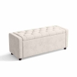velvet ottoman storage bench sofa by The Furnishery