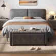 front view grey velvet ottoman bench with storage