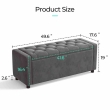 open storage grey velvet ottoman bench box sofa