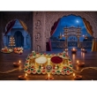 multicolor gold red green kankavati plate for pooja rituals
