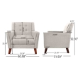 side view beige accent chair for bedroom hall seating