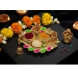 decorative kumkum holder with traditional design in gold finish