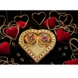 decorative heart shaped kumkum holder with traditional design