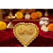 gold finish kankavati with stone decorated lids for pooja use
