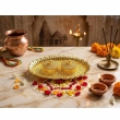 compact 3 inch oval kankavati kumkum plate for daily pooja rituals