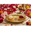 golden kumkum kankavati plate for pooja ceremonies and rituals
