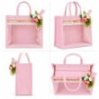 wedding hamper return gift handmade transparent jute bag lace floral patch tote bag by L.G. Creations