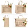 aesthetic handmade transparent jute bag lace floral patch tote bag by L.G. Creations