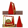 wooden Laddu Gopal jhula with meenakari work and glossy finish