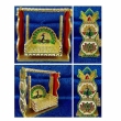 wooden Laddu Gopal jhula with glossy finish and meenakari work