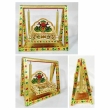 glossy gold wooden dandiya jhula with multicolor meenakari for Laddu Gopal idol