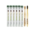 soft bristle bamboo toothbrush for men and women biodegradable set pack 6
