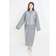 Transparent grey raincoat suit with hood for men women waterproof free size