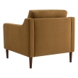 Modern Soren orange tufted armchair for living room with wooden legs