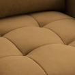 Elegant Soren orange accent armchair with tufted upholstery and solid wood legs