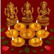 6 Diya Urli with Center Bowl for Diwali