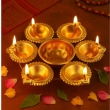 Traditional Gold Oil Lamp for Pooja