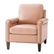 Pink Genuine Leather Armchair