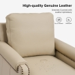 Leather Chair with Solid Wood Legs
