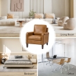 Premium Camel Leather Accent Chair