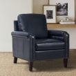 Modern Navy Blue Leather Lounge Chair