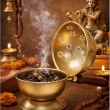 Decorative loban burner for pooja and spiritual rituals