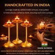 Metal lotus tealight holder set for festive decoration