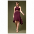 Purple halter neck crop top with A-line skirt matching set