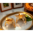 Traditional brass finish oil lamp set of 2