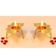 Golden oil lamp with lotus design