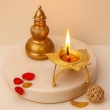 Elegant lotus shape diya for religious rituals