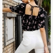 Tipsy floral printed smocked crop top for women