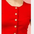 Red cropped cardigan for women with short sleeves